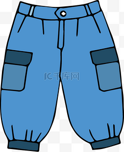 裤装图标图片_矢量蓝色设计短裤素材插画材料