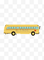 扁平简约中小学生开学上学校车巴士元素
