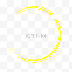 黄色不规则图片_圆框分离不规则装饰艺术字装饰白