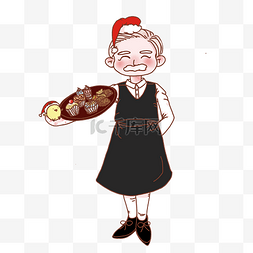 圣诞节手绘彩带图片_圣诞节手绘烘烤甜点师傅