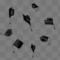 学生会纳新幕布图片_多个飞起来的毕业帽