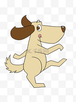 跳舞狗图片_俏皮跳舞的狗可爱手绘卡通