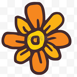 盆栽植物图图片_橙色黄色小花朵免抠图