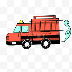消防安全卡车插画