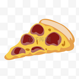 手绘食物披萨图片_卡通矢量培根披萨
