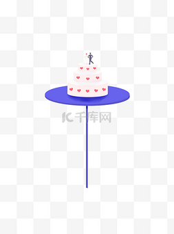 蛋糕小插画图片_扁平化小清新婚礼蛋糕插画可商用