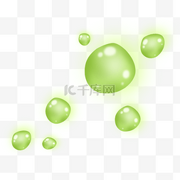 环保小装饰图片_淡绿色小清新气泡水滴