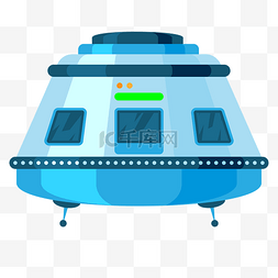 航天飞船图片_酷炫卡通蓝色手绘飞碟