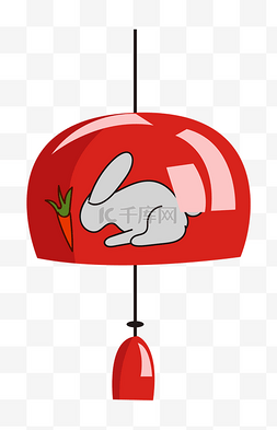 红色中国风兔子挂饰