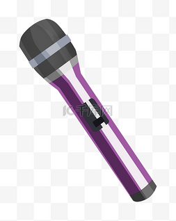 紫色的唱歌话筒插画