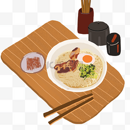 肥肠汤面图片_日式拉面手绘元素