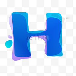 创意彩色英文字母图片_矢量蓝色渐变叠印英文字母H
