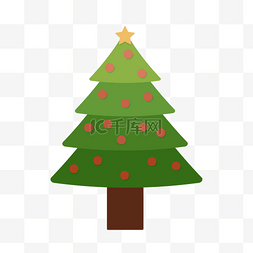 圣诞节卡通扁平圣诞树元素