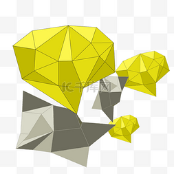 黄灰色立体几何插画