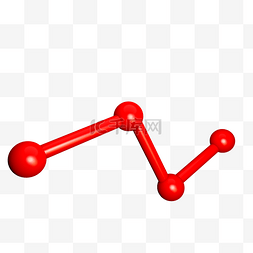 矢量分子图片_红色3D分子结构