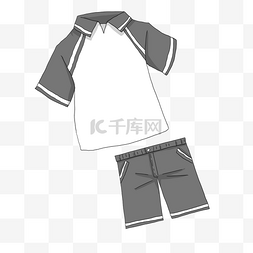 校园文具系列运动校服手绘插画