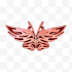 淘宝海报粉色图片_C4D粉色金属质感蝴蝶装饰