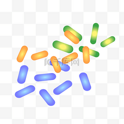 细菌插画图片_彩色细菌胶囊插画