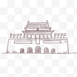 线描天安门图片_线描天安门城楼插画