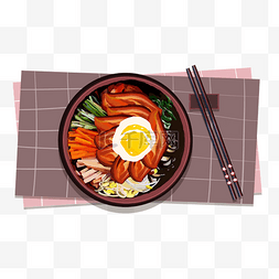 美食卡通广告设计图片_韩国美食之石锅拌饭插画