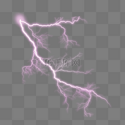 闪电光圈图片_紫色闪电漂浮元素