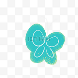 小花纹小蝴蝶图片_卡通绿色的蝴蝶免抠图