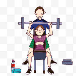 手绘健身教练图片_手绘健身运动插画