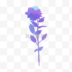 手绘花朵图案图片_矢量紫色喷墨花朵图案