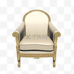 白色软椅图片_欧式家居实木布纹软椅