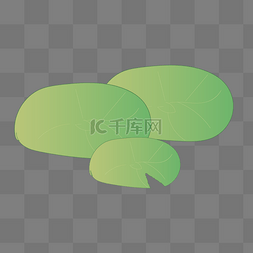 绿色圆弧创意浮萍元素