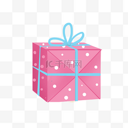 装饰小波点图片_粉色包装盒可爱礼物