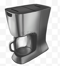 灰色咖啡壶图片_灰色的咖啡机插画