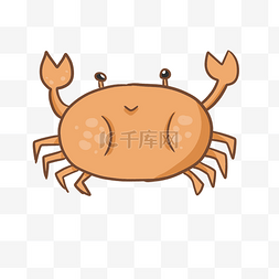 可爱海洋生物矢量图片_可爱海洋动物海蟹插画