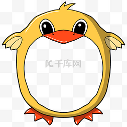 鸭子边框图片_黄色的鸭子边框插画