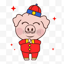 2019猪年新年配图矢量图标