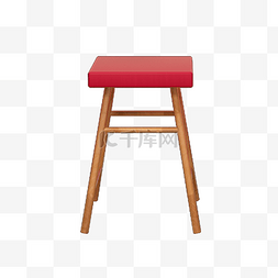 凳子红色图片_一张红色的四方凳子