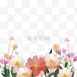 花盆景图片_卡通彩色的花朵免抠图