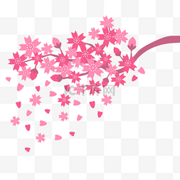 樱花广告设计图片_矢量粉红樱花简约插画