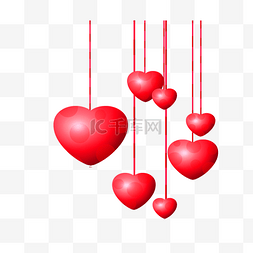 爱情氢气球图片_红色的爱心气球插画