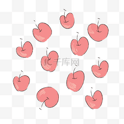 水果漫画苹果图片_可爱清新手绘苹果花纹