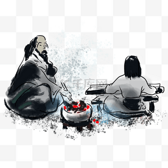 免抠背景水墨画山水人物水墨中国风国潮海报背景个人vip和企业vip免费