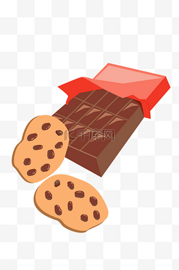 巧克力和饼干插画