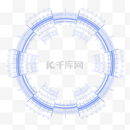 圆圈清新图片_蓝色创意科技线圈