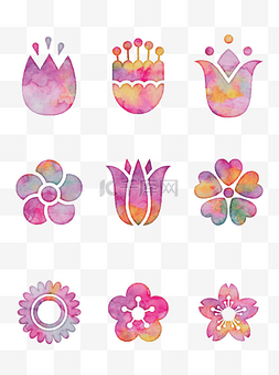 水粉花蕊图片_9款手绘彩色水粉艺术花朵