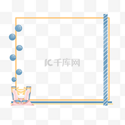 蓝色珠串边框