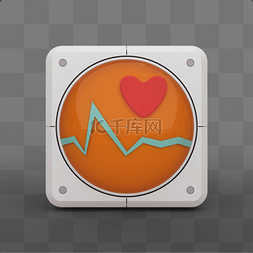 app应用按钮图片_三维立体健康icon