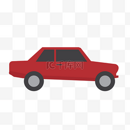 红色的小汽车手绘设计