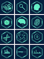 绿色高科技人工智能图标