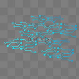 商务蓝色科技线条图片_蓝色科技点线图案元素
