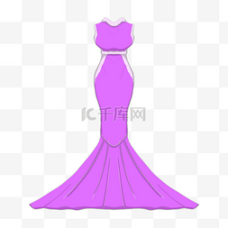 手绘紫色长裙